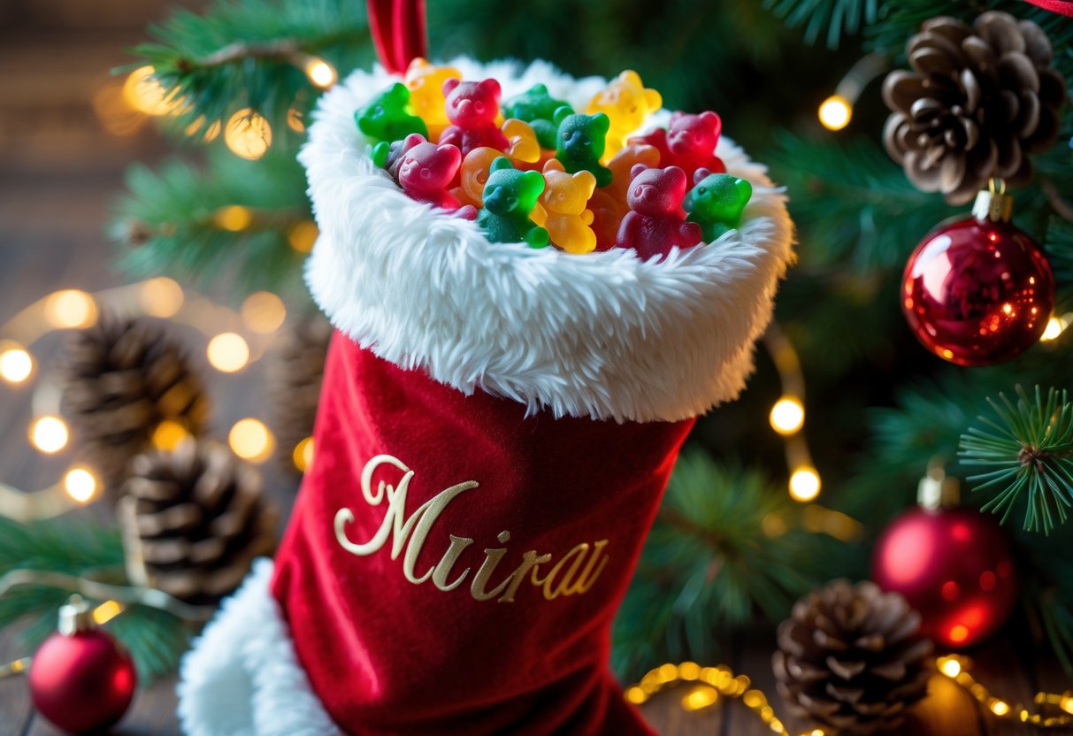 Gor julen sodere med en julesok med personliggorelse og vingummioverraskelser